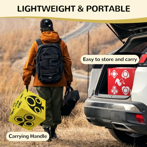 Image of Kalkal Archery Target, 6 Side Foam Archery Target Block with Carry Handle, Easy Arrow Removal, Lightweight Poker Archery Targets for Backyard Practice