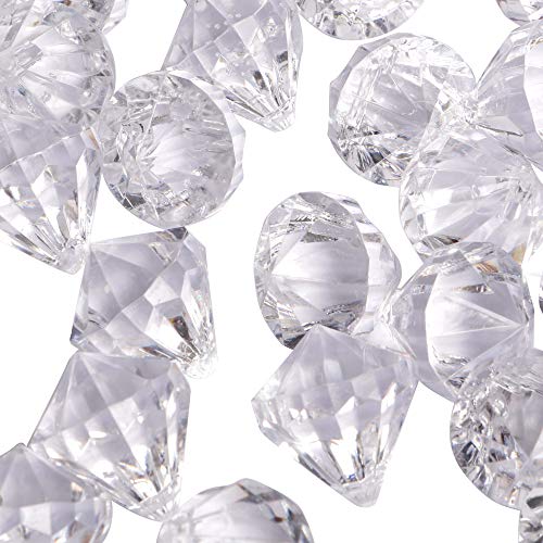 Large Fake Acrylic Diamond Gems Decoration Scatter Crystals Wedding Table Confetti Party Decoration (Clear)