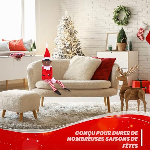 Elves Behavin Badly Elfe de couleur 30,5 cm avec visage en vinyle et corps souple – Elfe coquin de Noël (lutin noir) – vue 5