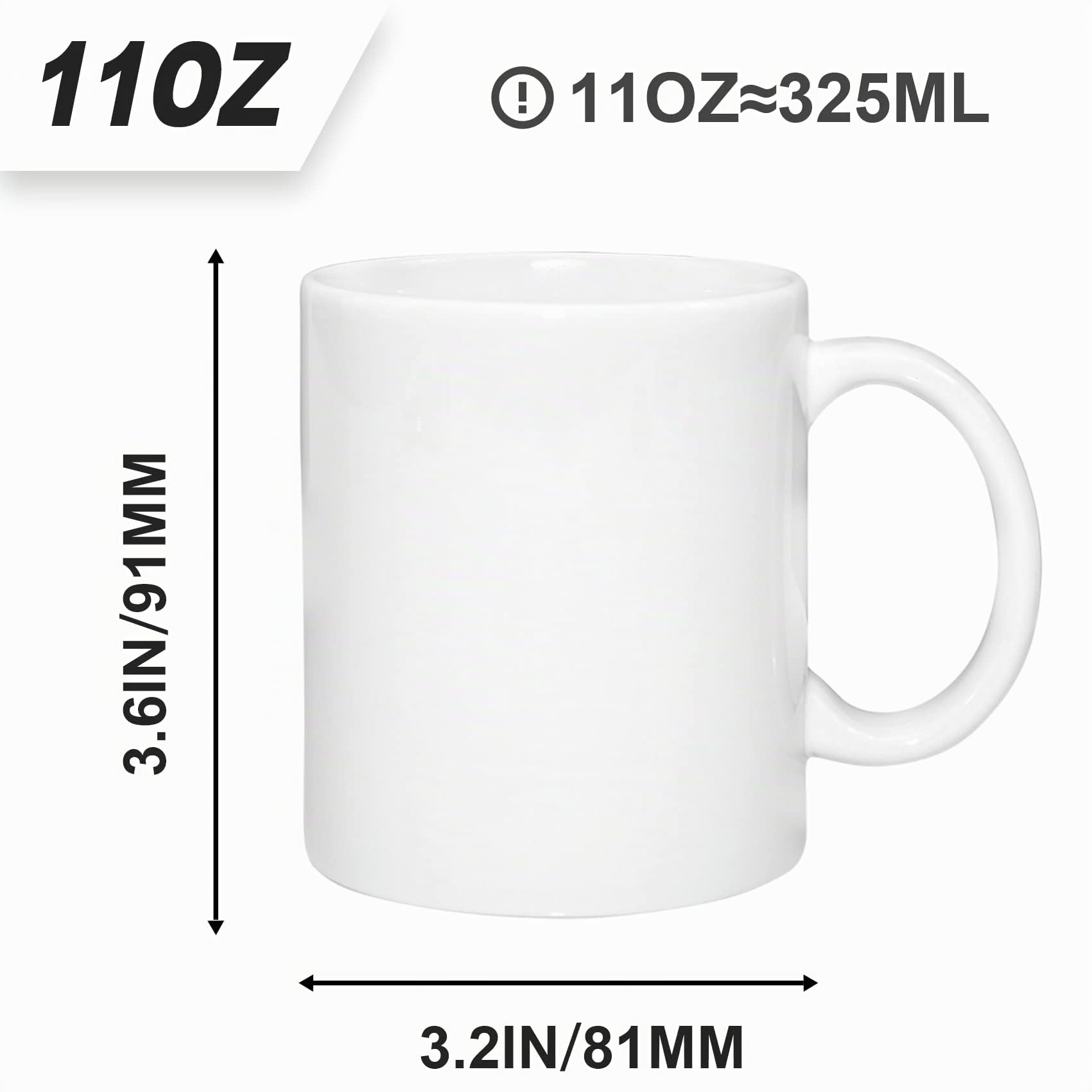 MR.R Ensemble de 36 tasses en céramique blanche pour café, compatible lave-vaisselle, 11 oz, tasse classique en céramique blanche pour le lait, le thé, le cola, l'eau