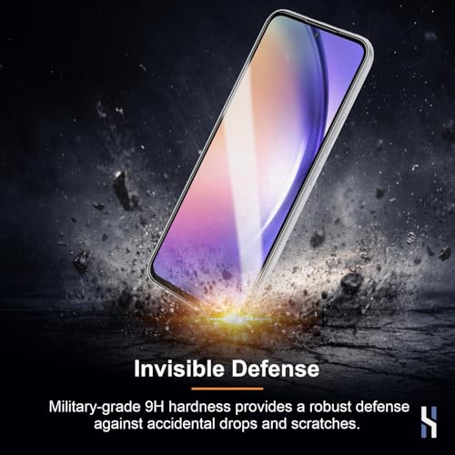 Image of Tempered Glass for Samsung Galaxy A54 (6.4 Inch) Military Grade 9H Screen Guard, Anti-Scratch, Shatterproof, Edge-to-Edge Full Coverage - Black Border