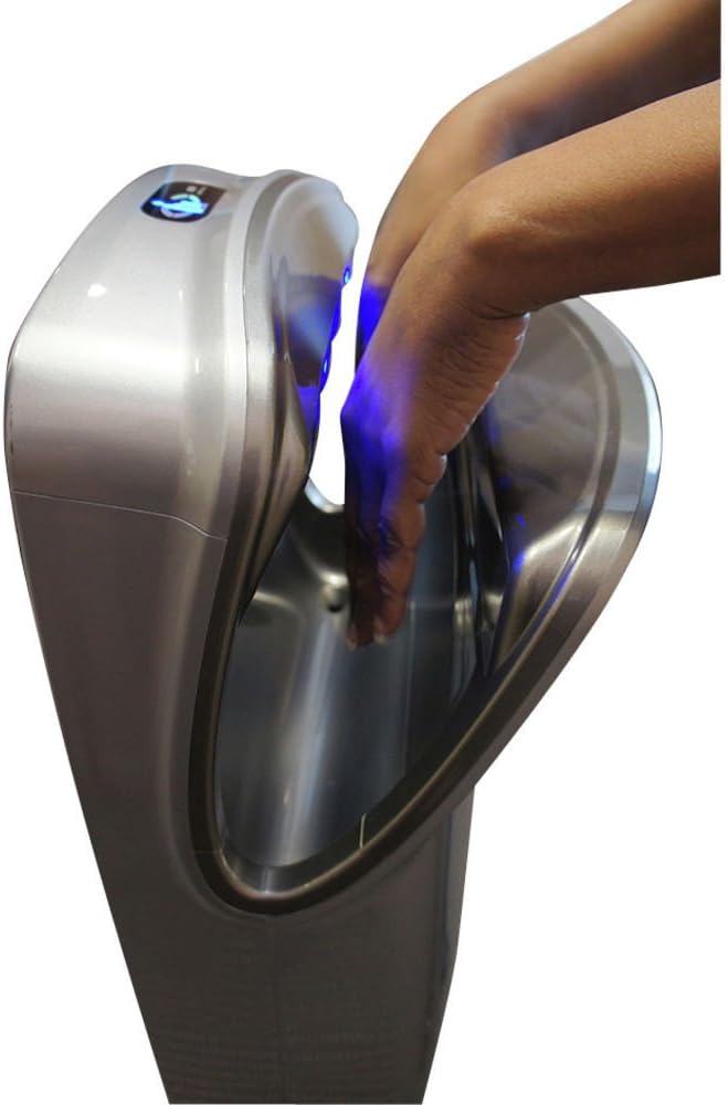 World Dryer V-639A VMax 110-120V Hi-speed Vertical Hand Dryer, High Impact ABS, Silver