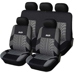Forros Para Asientos Hyundai Grand I10 AUTOYOUTH Juego Completo de Fundas de Asiento de Coche, Fundas de Asiento Delantero y Asiento Trasero, Juego Completo de Protectores de Asiento de Coche, 9 Piezas, Gris