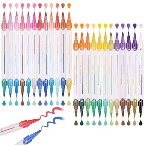 アクリルペイントマーカーペン 48色　①? Amazon | GeeRic 48色アクリルマーカーペン 防水速乾アクリルペン 筆
