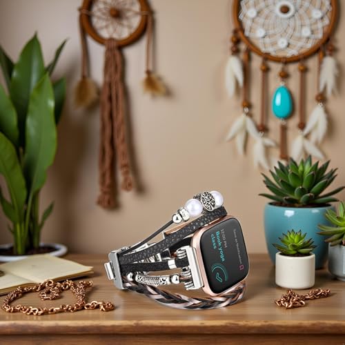 Pulsera de cuero compatible con Fitbit Versa 4/3 y Sense 2 miniatura 4