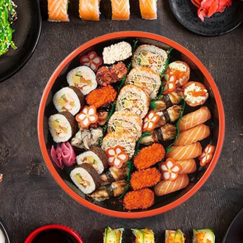 ibasenice Plato para Sushi Reutilizable Redondo 24.5 cm miniatura 6