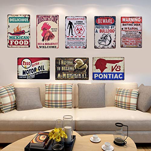 Flytime Warning Restricted Area Quarantine Zombie Outbreak Vintage Tin Signs Retro Metal Plate Wall Decor Funny Coffee Bar Signs 8X12Inch #TOP5