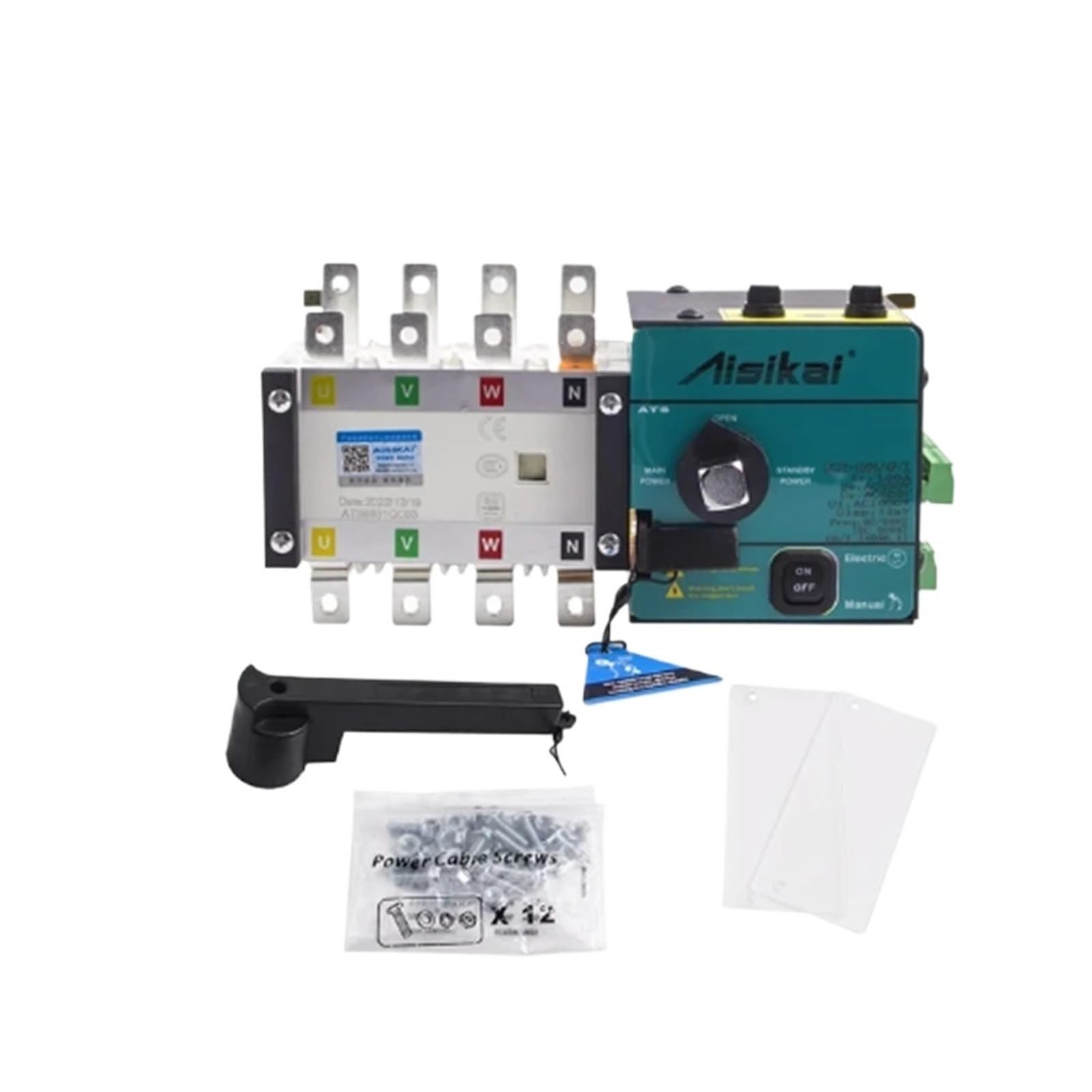 JNURGWLYH ATS Automatic Transfer Switch 4P 100A 160A 250A 300A AC220V Control Voltage Dual Power ATS Switch Generator Parts Shaluo(100A 4P)