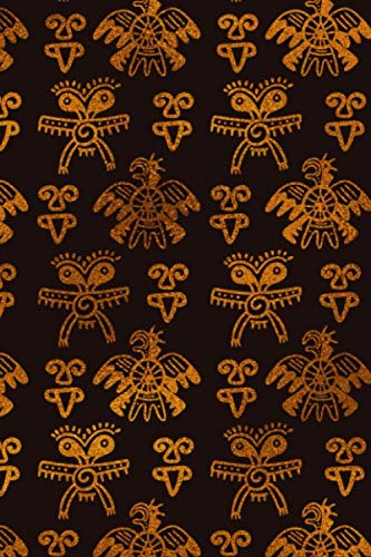 Notebook: Aztec Tribal Pattern, College Lined Journal, 120 Pages, 6 x 9, Soft Cover, Glossy Finish, White