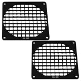 AERZETIX Set mit 2 Lüftergittern 80x80 mm aus Kunststoff für Computer PC Drucker audiovisuelle Geräte Multimedia-Projektoren/Farbe Schwarz