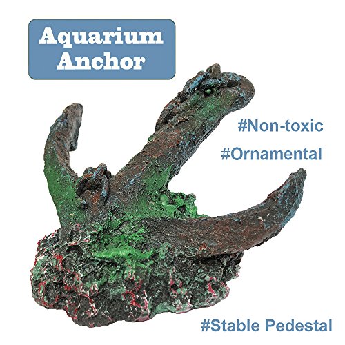 Slocme Aquarium Ornaments Resin Anchor Decorations - Fish Tank Supplies Accessories, Eco-Friendly Non-Toxic Aquarium Decor #TOP2