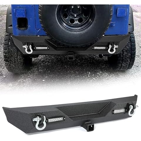 KUAFU Rear Bumper for Jeep Wrangler Cover