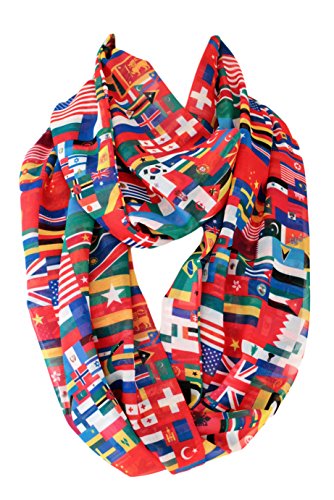 Etwoa World Flags Infinity Circle Loop Scarf