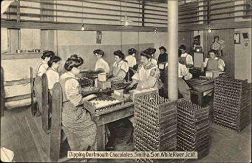 Dipping Dartmouth Chocolates, Smith & Son White River Junction, Vermont VT Original Antique Postcard