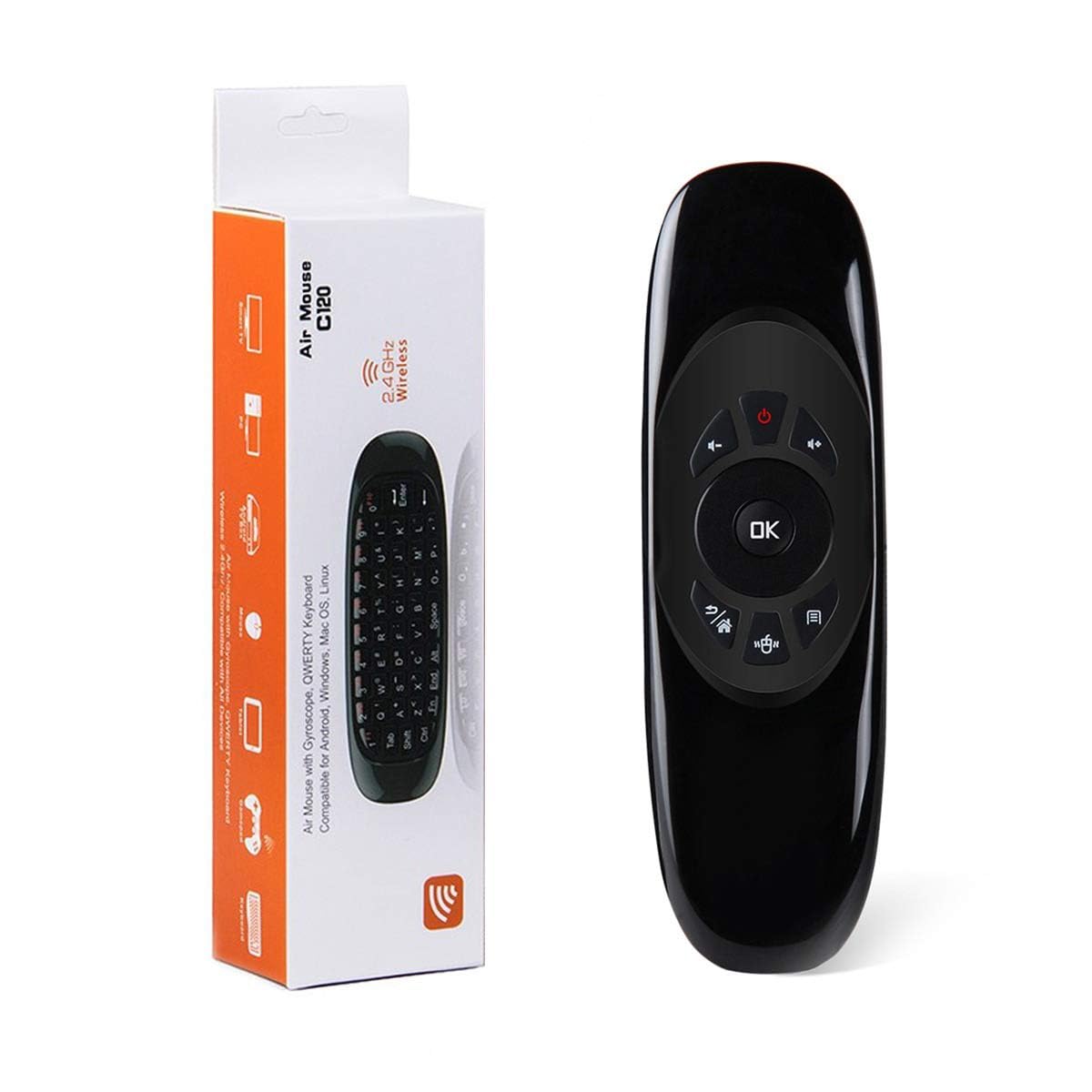 NEXSA Air Mouse 2.4G Wireless Keyboard Remote with Motion Sensing IR Learning Multi-Device Compatibility Built-in 6-Axis Gyro Sensor Auto Sleep and Rechargeable Design for Smart TV Android Box and PC