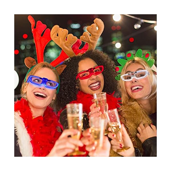 25 packs led glasses halloween party supplies ,5 neon colors,3 light modes light up glow sticks glasses toys party supplies for kids adults glow glasses fit christmas valentine's day new year - image 8