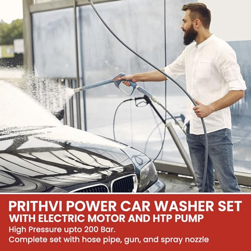 Image of Portable Power Sprayer with 2.5 HP Corded Electric Electrical Motor | Htp Pump with 200 Bar Pressure for Car and High Pressure Washing |15 Meter Hose Pipe & 1 Spray Gun (Multicolor)