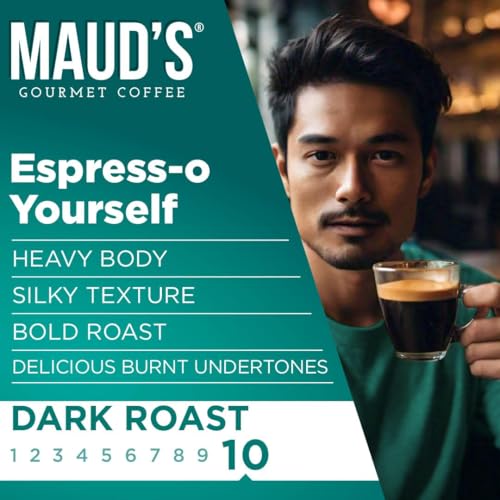Image of Maud's Espresso Roast Coffee Pods, 50ct, Dark Roast Coffee in Single Serve Pods - 100% Arabica Coffee, Compatible with Keurig K Cups Maker