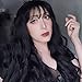 N&T Nicole and Tulip N&T Long Wavy Wig With Air Bangs Synthetic Hair Wigs for Women Natural Looking Heat Resistant Natural Black Color 26 inches