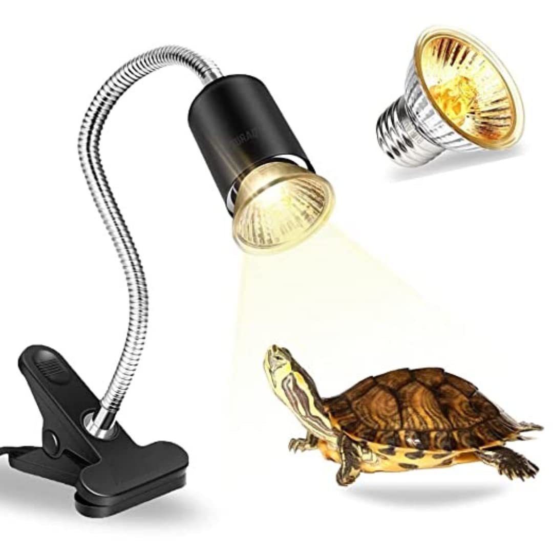 KSH Store-Black Reptile Heat Lamp-50W UVA/UVB Turtle Basking Light with Holder&Dimmer-Reptile Lamp with Fixture, Suit for Lizard,SNAKS,Tortoises Reptile &Amphibians.UV Light for Turtle Tank