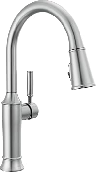 Delta Renaldi Kitchen Faucet with Pull Down Sprayer, Brushed Nickel Kitchen Sink Faucet, Delta ProClean Kitchen Faucet, Pull Down Kitchen Faucet, Lumicoat Arctic Stainless 9184-AR-PR-DST