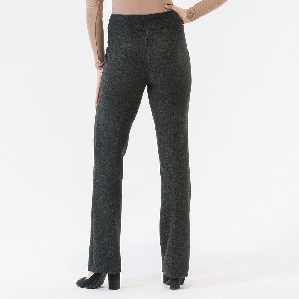 Thalian Women's Grace Ponte Pull-on Straight Leg with Front Crease Mid-Rise Pant