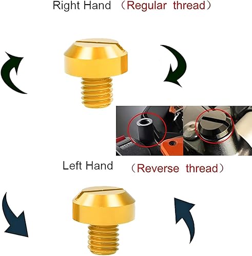 Miniatura 3 de zipelo Tornillo para espejo de motocicleta, 2 tapones para agujeros de espejo para espejos retrovisores de motor, accesorios decorativos de