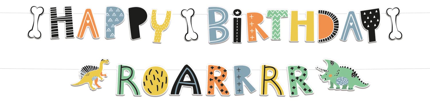 Folat 68286 Letter Garlands Dino Roars Pack of 2 Multi-Coloured