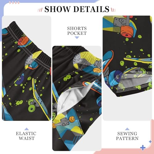 ZZKKO Bright Abstract Skateboard Boys Pants for Kids Jogger Pants with Pockets S-XL4