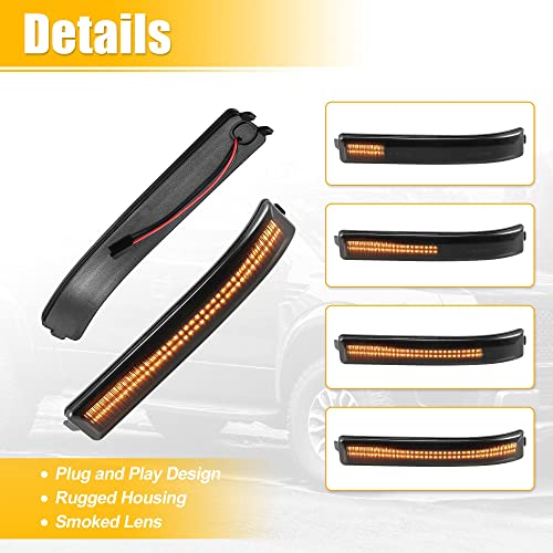 X Autohaux Led Turn Signal Light Assembly For Ford F-150 2009-2014 9L3Z-17E749-Aa Rear View Mirror Side Marker Lights Reflector Indicator Led Turn Signal Lamp Assembly Amber Light 2Pcs #TOP3