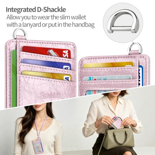 Image of Slim Minimalist Front Pocket Wallet, RFID Blocking Credit Card Holder Wallet with Integrated D-Shackle for Men Women