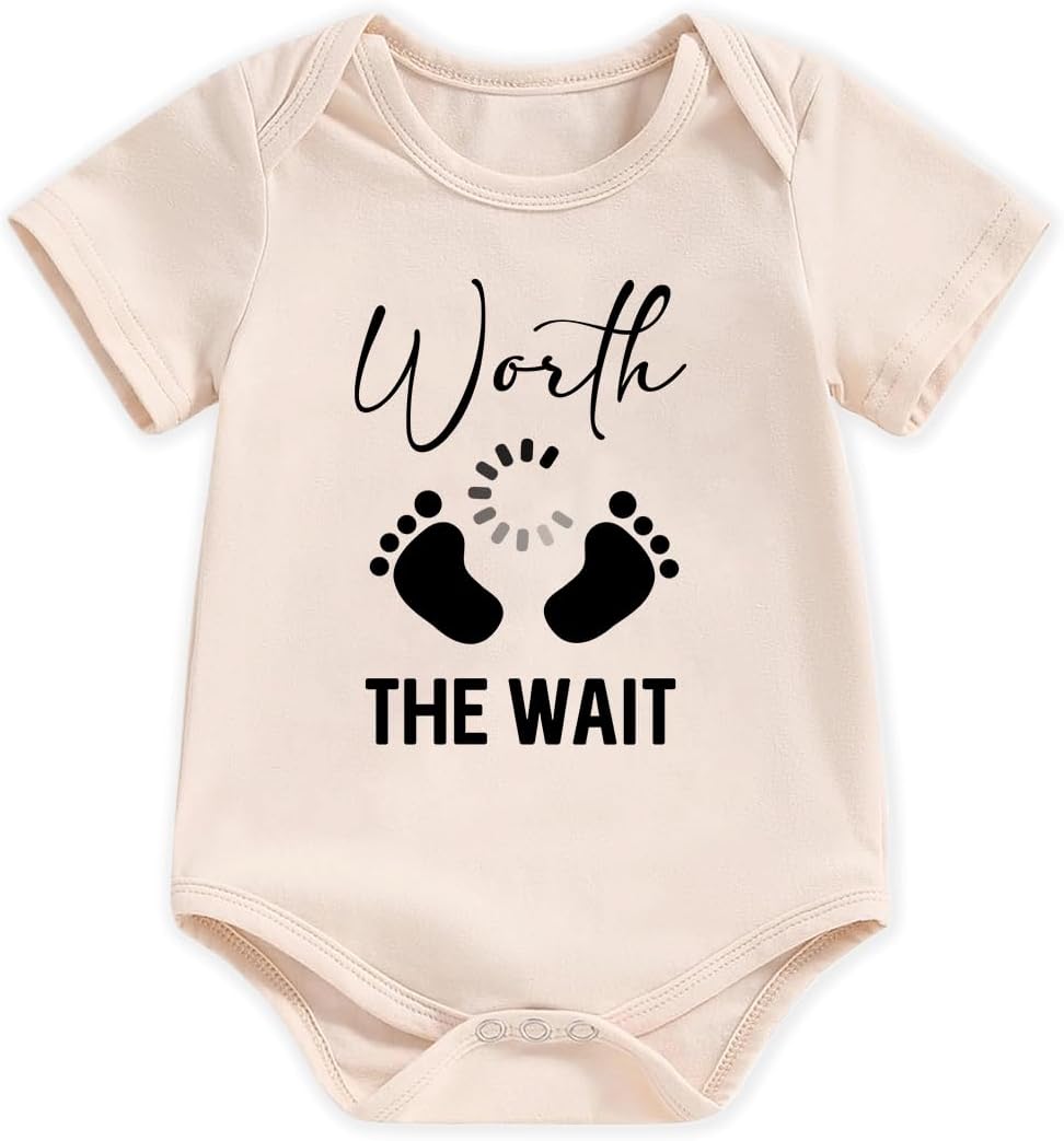 Newborn Infant Baby Boy Girl Bodysuit Funny Letters Print Clothes Short Sleeve Romper Pregnancy Announcement