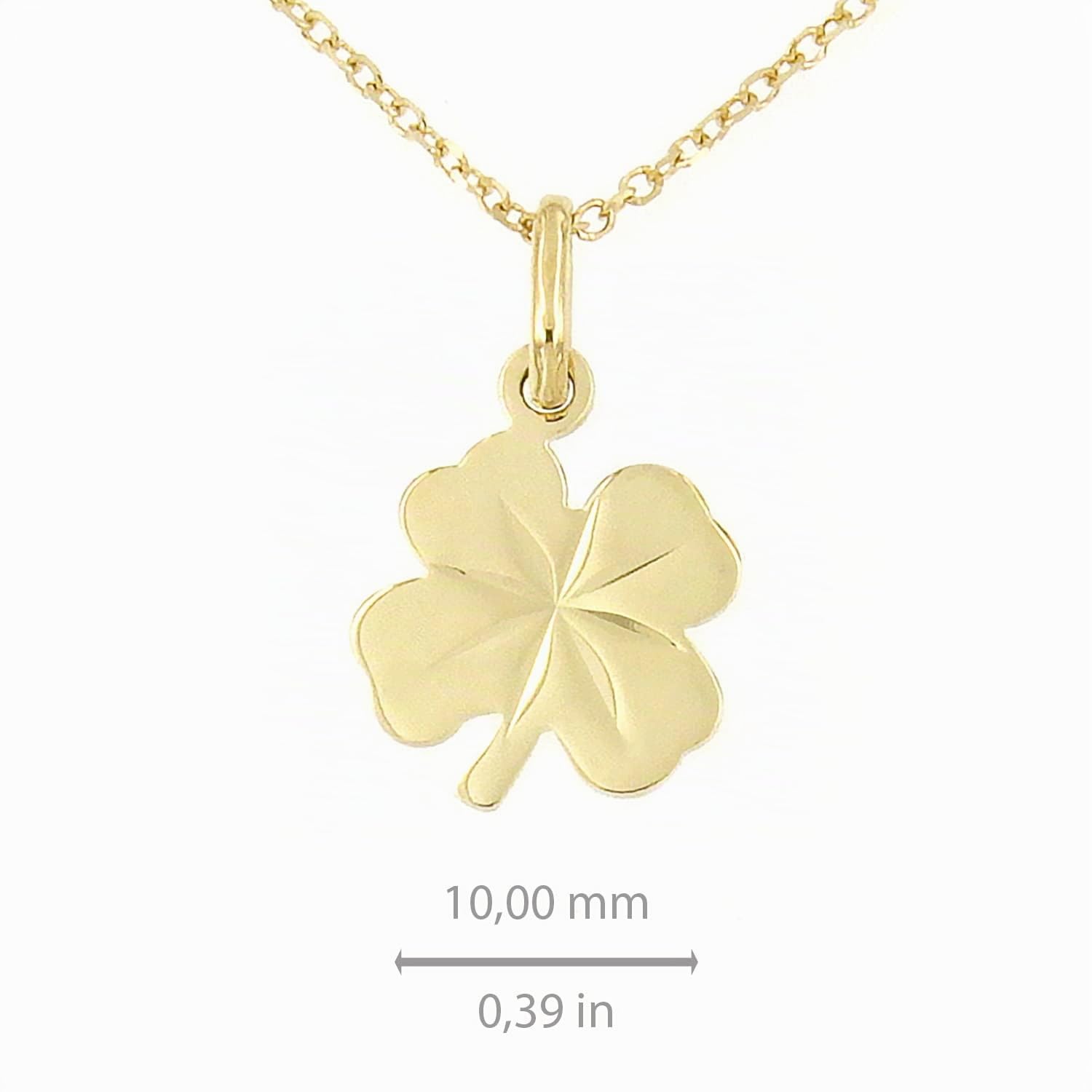 forme di Lucchetta - Collana Oro 9 Carati Ciondolo Quadrifoglio | Donna, Catenina Forzatina 45cm riducibile a 42cm, Simbolo Fede Speranza Amore Fortuna