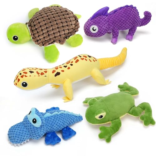 Prime Pets 5 Pack Dog Squeaky Toys, Plush Stuffed Animal Dog Toys...