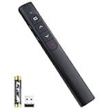 Wireless Presenter Remote, Presentation Clicker with Hyperlink & Volume Remote Control PowerPoint Office Presentation Clicker for Keynote/PPT/Mac/PC/Laptop(Battery Included)