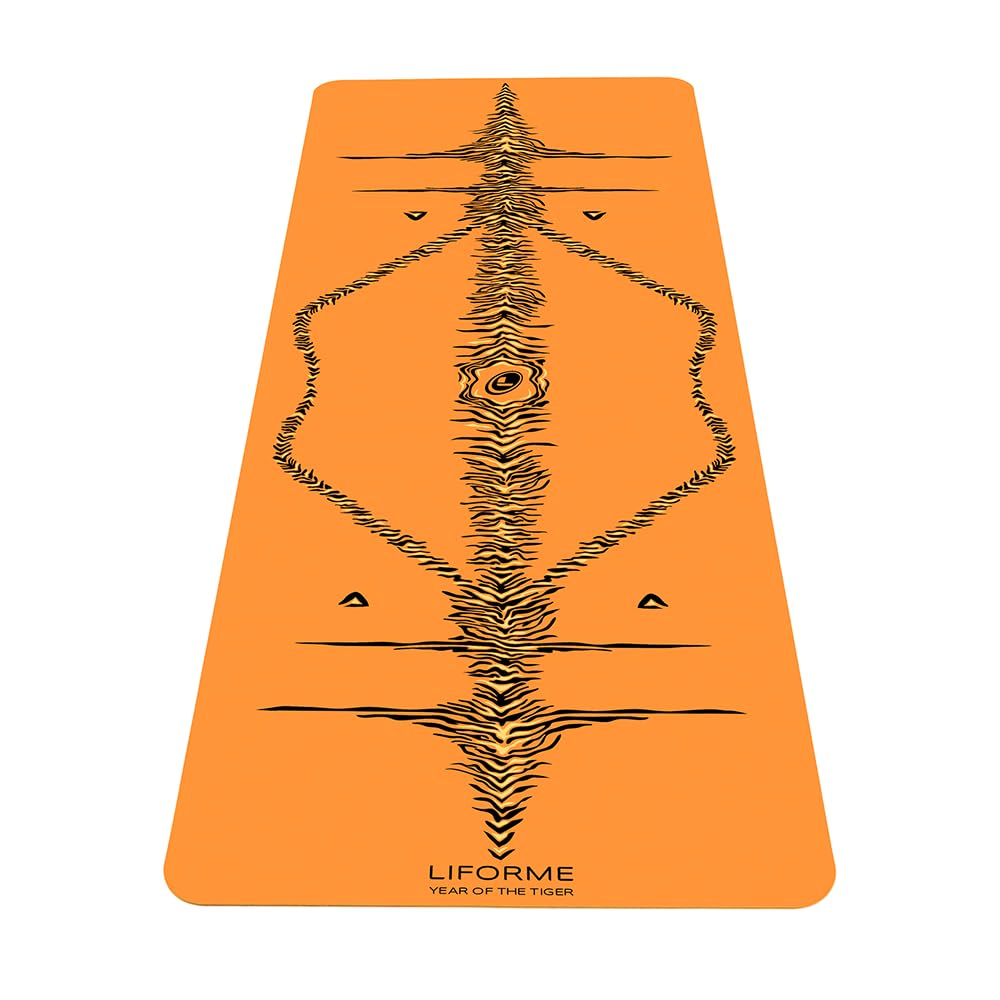 Liforme Year of The Tiger Yoga Mat- Free Yoga Bag, Patented Alignment System, Warrior-Like Grip, Non-Slip, Eco-Friendly, Sweat-Resistant, Long, Wide and Thick for Comfort