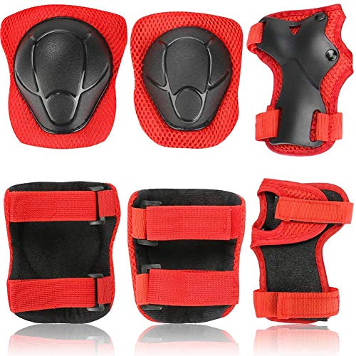 Atphfety Kids Helmet Set for 3-8 Years,Toddler Helmet Knee Elbow Pads Wrist Guards Adjustable Bike Skating Skateboard Cycling Scooter Rollerblading Helmet for Boys Girls
