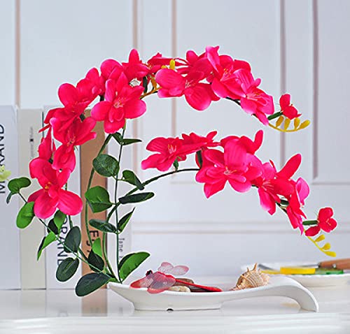 Faux fleur vase en céramique ornement phalaenopsis décoration maison - 2