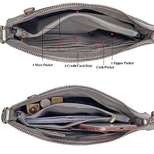 Image of Beurlike Leather Wristlet Wallet Clutch Purses For Women Small Crossbody Phone Bags