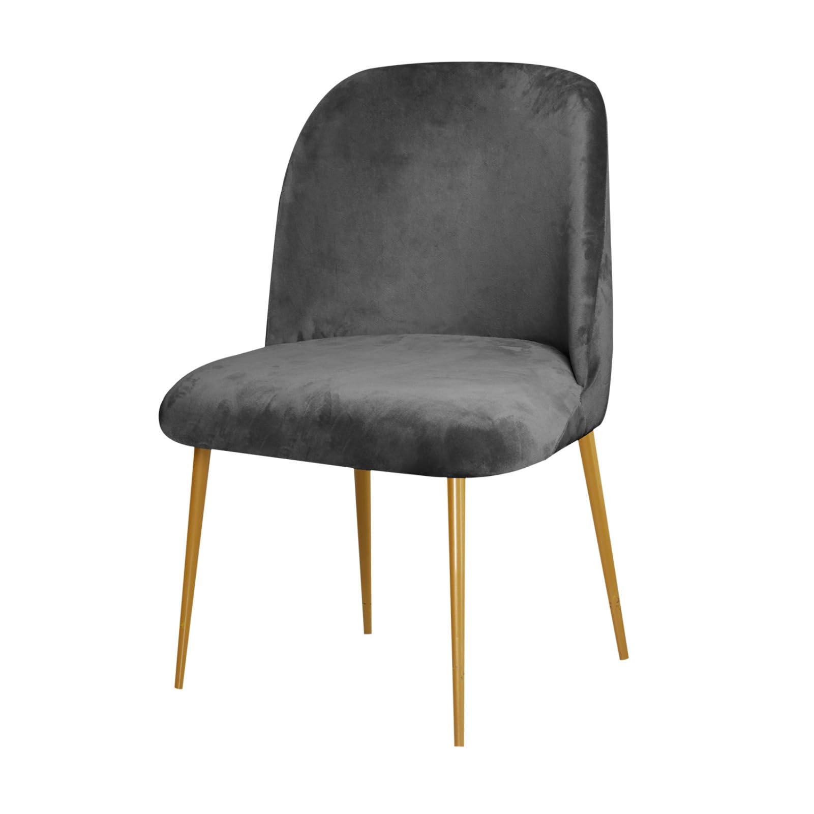 SXZAGZR Funda Elástica De Terciopelo para Sillas - Juego Ajustable 2/4/6 Piezas - Estilo Nórdico, Antimanchas, Extraíble - Uso En Comedor, Oficina, Cocina, Hogar O Hotel (Gris,Paquete de 2)