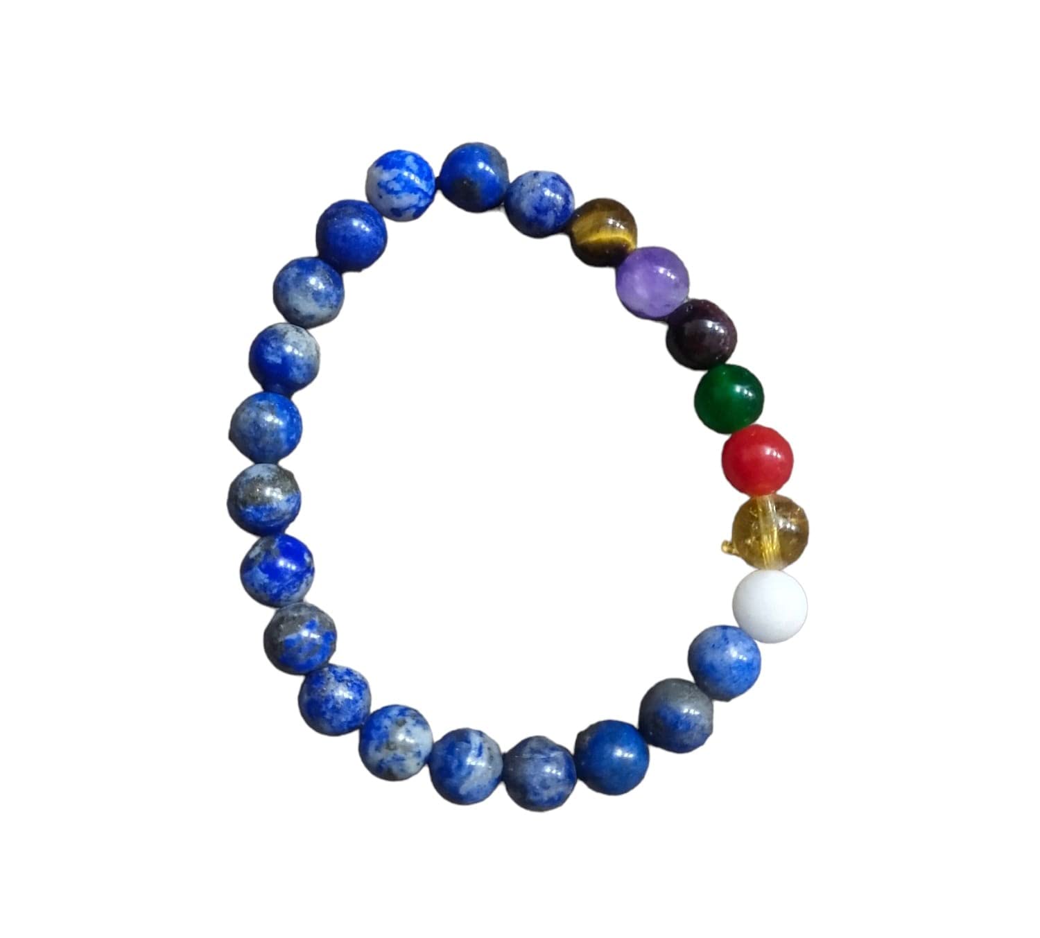 Saanwara Creations7 Chakra Lapis Lazuli Stone Blue Grey Bracelet Made of Natural Stone