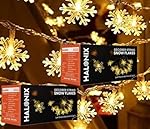 Halonix Decorer Snow Flakes 15 Bright Led String Light | Diwali Light | Christmas Light | Wedding Light | Festive Lights for Home Decoration (Warm White, 4 Meters, Pack 2)