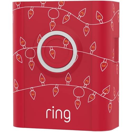 Ring Interchangeable Faceplate for Doorbells - Video Doorbell 3, Video Doorbell 3 Plus, Video Doorbell 4, Battery Doorbell Plus, Battery Doorbell Pro - Christmas Lights Red