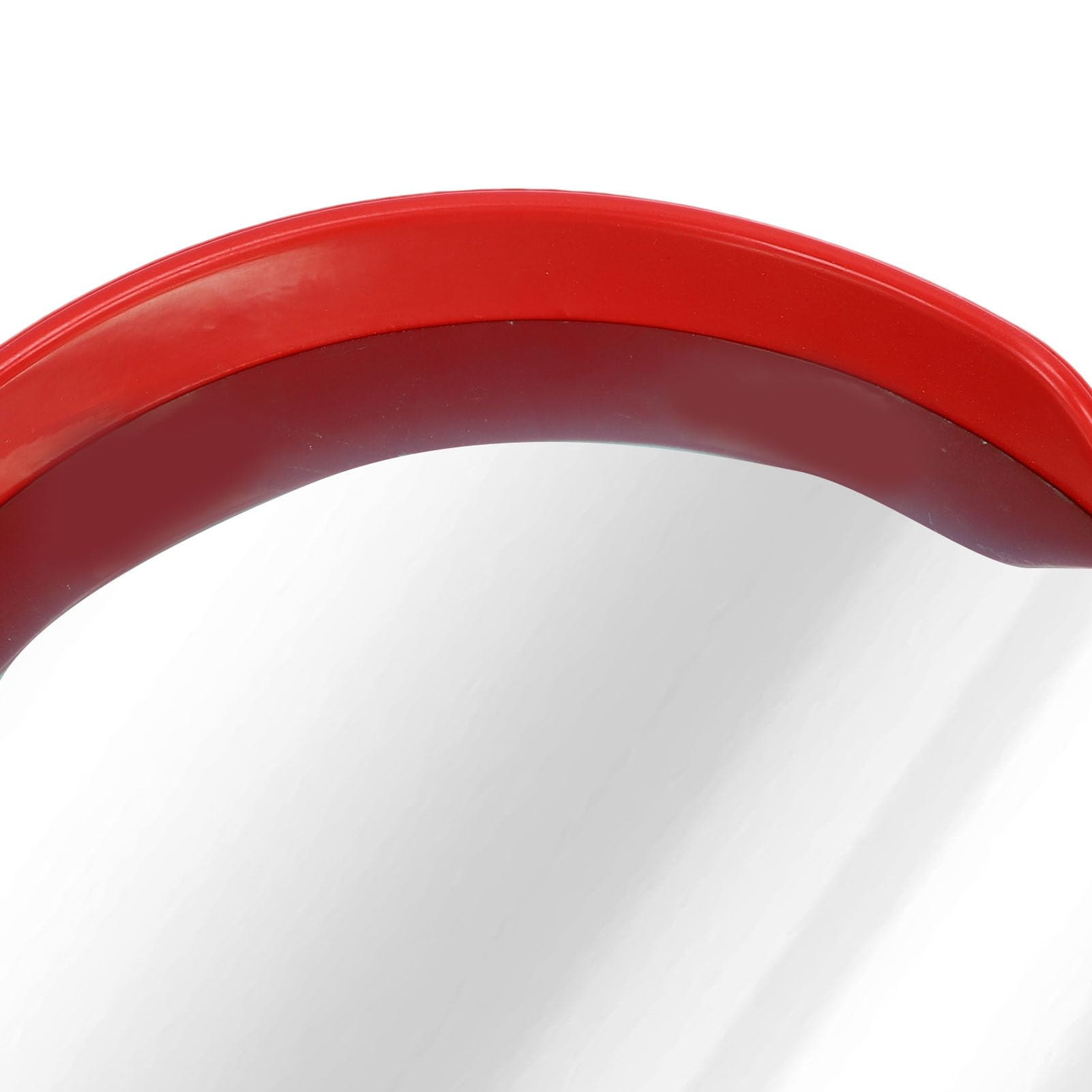 Qqmora Specchio di Sicurezza per Esterni Specchio per Traffico Convesso Grandangolare per Vialetto, Parcheggio, Garage, Negozio, con Staffa Rotante, PC Rosso, ABS, Supporto per Palo da (60 cm/23,6