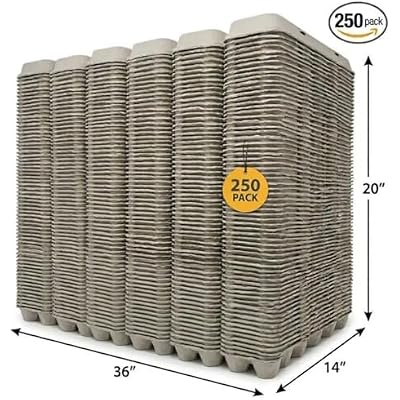Egg Cartons Bundle of 250, Made from Recycled Paper, Biodegradable & Compostable
