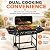 4-Burner Outdoor Gas Grill with Side Burner, Dual Fuel Grill for Propane and Natural Gas, 42000 BTU, Porcelain-Enameled Grates, 534 Sq. In. Cooking Area, Piezo Ignition, Wheels
