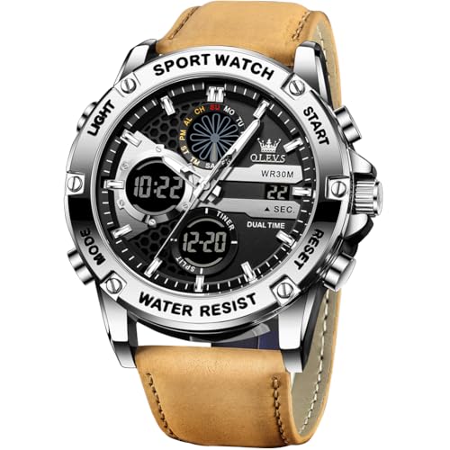 Image of OLEVS Men Watches Fashion Date Gift Chronograph Watch for Men Large Business Digital Calendar Waterproof Mens Wrist Watch