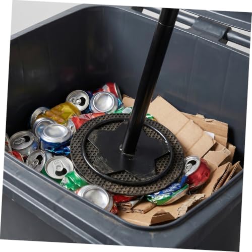 SOLUSTRE Manual Trash Compactor Tool with Ergonomic Handle Carbon Steel Construction Touchless Waste Recycling Compactor for Efficient Trash Can Pressing for Kitchen and Outdoor Bin - 5