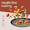 Bakken Pizza Baking Pan - Round Perforated Carbon Steel Pan with Non-Stick Marble Coating, Oversized Silicone Handle, Dishwasher Safe, High-Temperature Resistant, Durable & Easy Cleanup Gray, 2 Pack #4