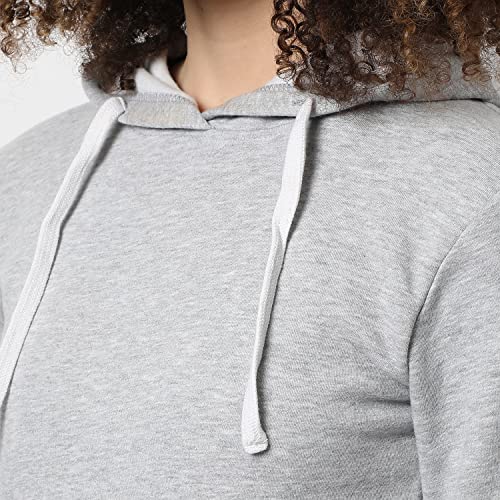 Image of Campus Sutra Women cotton Premium Zipper Hoodie-Grey
